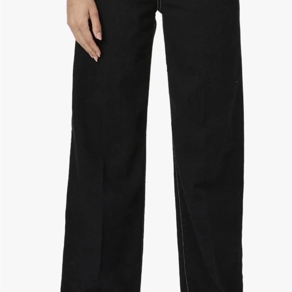 PAIGE Sasha high rise wide cuff Wide-Leg jeans twilight black
